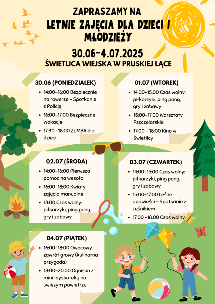 Zajęcia wakacyjne w Pruskiej Łące